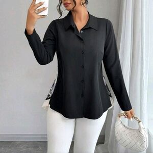 Women's Autumn/Winter Backless Cross Architecture Pattern Placement Print Pleate